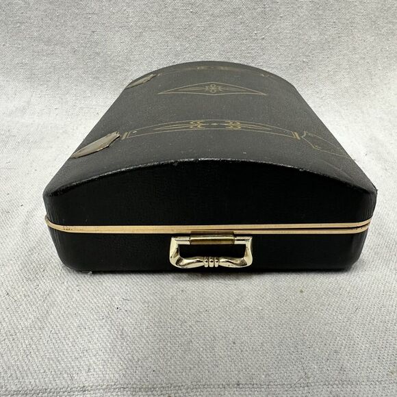 Vintage Shields Men's Accessory Jewelry Case Organizer Faux Leather Red Velvet - Picture 5 of 15